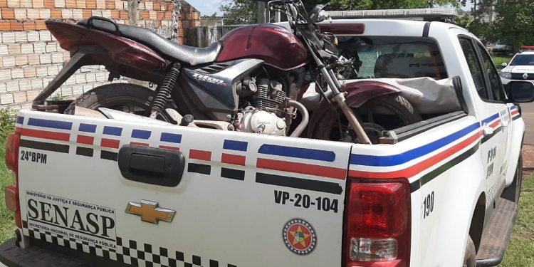 PERITORÓ/MA – POLÍCIA MILITAR RECUPERA MOTO ROUBADA NO INTERIOR DO MARANHÃO