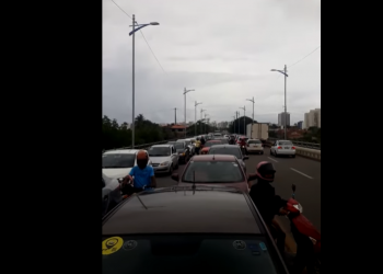 São Luís/MA – Motoristas de aplicativo realizam manifestação na Bandeira Tribuzzi