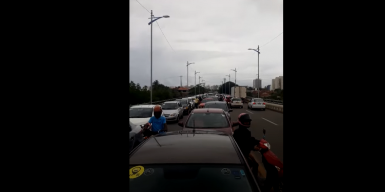 São Luís/MA – Motoristas de aplicativo realizam manifestação na Bandeira Tribuzzi