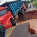 Esperantinópolis/MA – Trecho da rodovia MA-012 se rompe após forte chuva no Maranhão