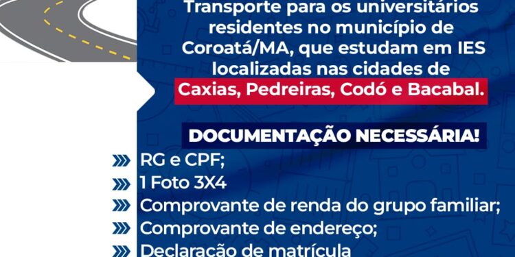 COROATÁ/MA – Auxílio Transporte Universitário
