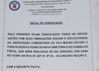 SÃO LUÍS/MA – EDITAL DE CONVOCAÇÃO