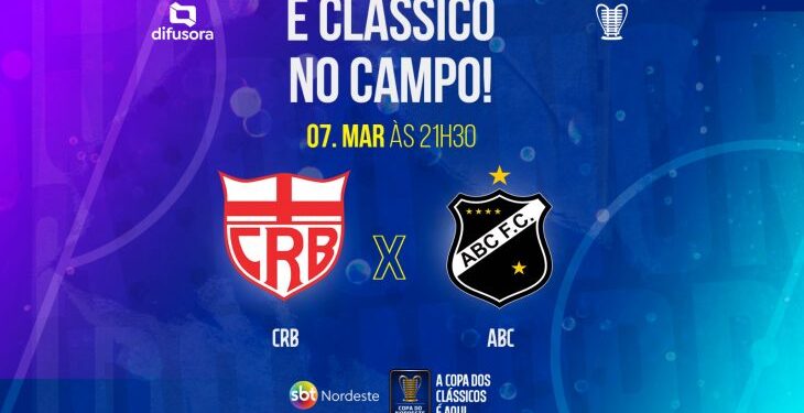 Copa do Nordeste: TV Difusora transmite a partida entre CRB e ABC nesta terça-feira (07)