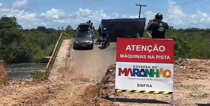 Cajari/MA – Governo prossegue com obras emergenciais na Ponte dos Afogados e libera tráfego de veículos leves