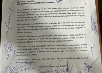 São Luís/MA – Abaixo-assinado entregue durante a homenagem dos 100 dias de governo