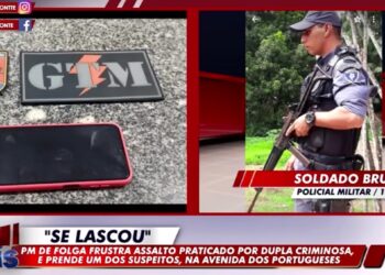 NA ILHA REBELDE / “Ato de Bravura” Soldado Bruno Lemos da PMMA, de folga, frusta assalto com troca de tiros, prende o bandido e recupera produto do roubo na Avenida dos Portugueses.