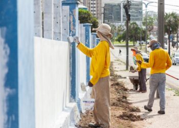 São Luís/MA – Internos do sistema prisional realizam serviços de revitalização na área externa do Comando Geral da Polícia Militar do Maranhão