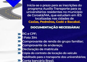 COROATÁ/MA – Auxilio transporte universitário