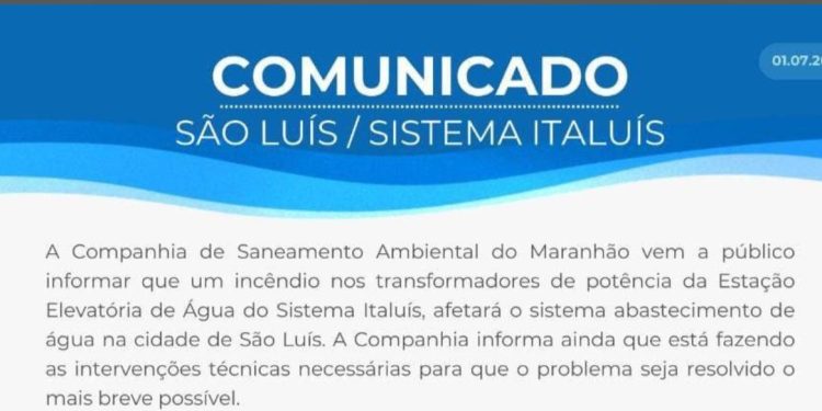 COMUNICADO – SÃO LUÍS / SISTEMA ITALUÍS