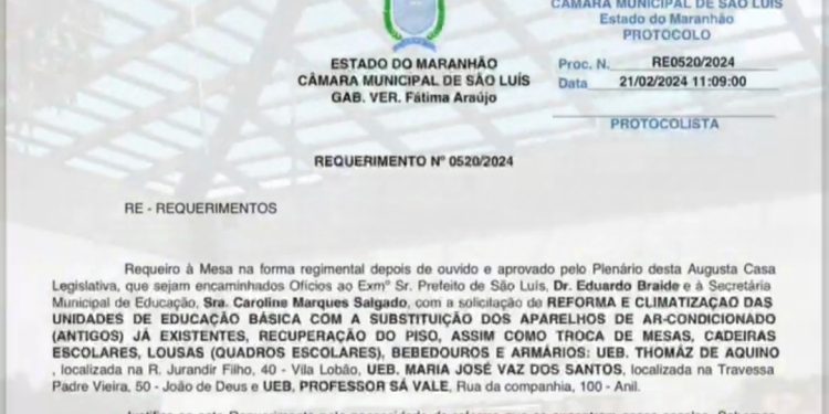 AQUI TEM REQUERIMENTO – Fátima Araújo