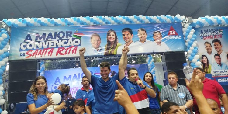 Dr. Milton Gonçalo e Berré Carvalho têm candidatura à prefeito e vice homologada em Santa Rita durante a maior Convenção da história da cidade