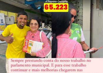 SÃO LUÍS/MA – CANDIDATA A VEREADORA FÁTIMA ARAÚJO FAZ PANFLETAGEM NA RUA GRANDE