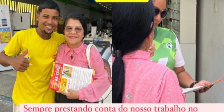 SÃO LUÍS/MA – CANDIDATA A VEREADORA FÁTIMA ARAÚJO FAZ PANFLETAGEM NA RUA GRANDE