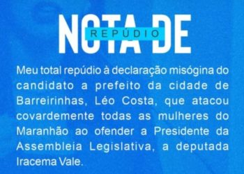 NOTA DE REPÚDIO – Daniella e Abigail Cunha repudiam ataque de Léo Costa à Iracema Vale