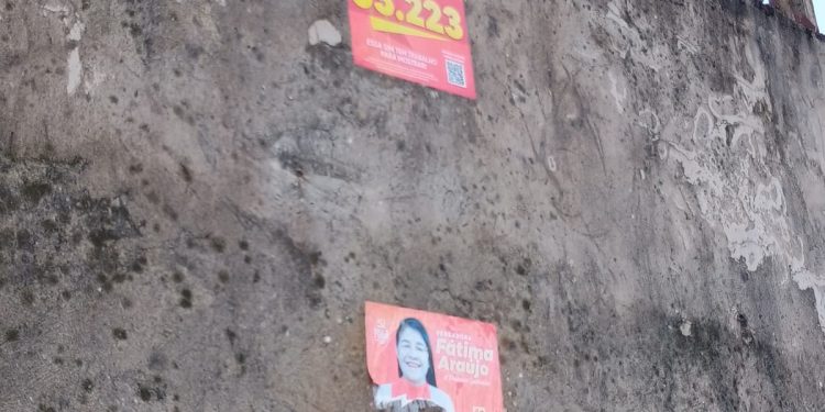 SÃO LUÍS/MA – GRUPO DE OPOSIÇÃO DESTROEM CARTAZES DA VEREADORA FÁTIMA ARAÚJO