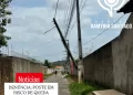DENÚNCIA: POSTE EM RISCO DE QUEDA AMEAÇA MORADORES NO BAIRRO SÃO BENEDITO
